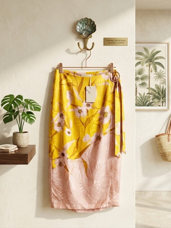 Ted Baker London Dresses & Skirts - Ted Baker Cabana Floral Print Wrap Skirt Size 4 Midi A-Line Luxury Resort